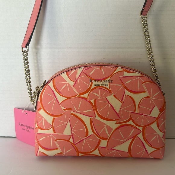 Kate Spade Spencer Pink Grapefruit Double-zip Dome Crossbody Bag NWT - Picture 9 of 16